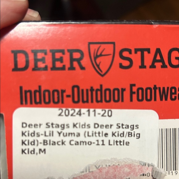 Deer Stags Kids Black Quilted Slippers - Picture 2 of 4